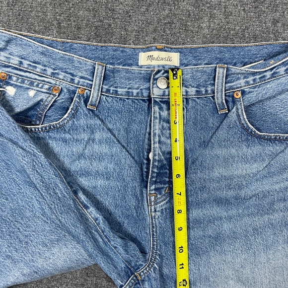 Madewell Low Slung Straight Jean Button Fly Mid Wash Denim Womens Size 32 0833 - Picture 9 of 11